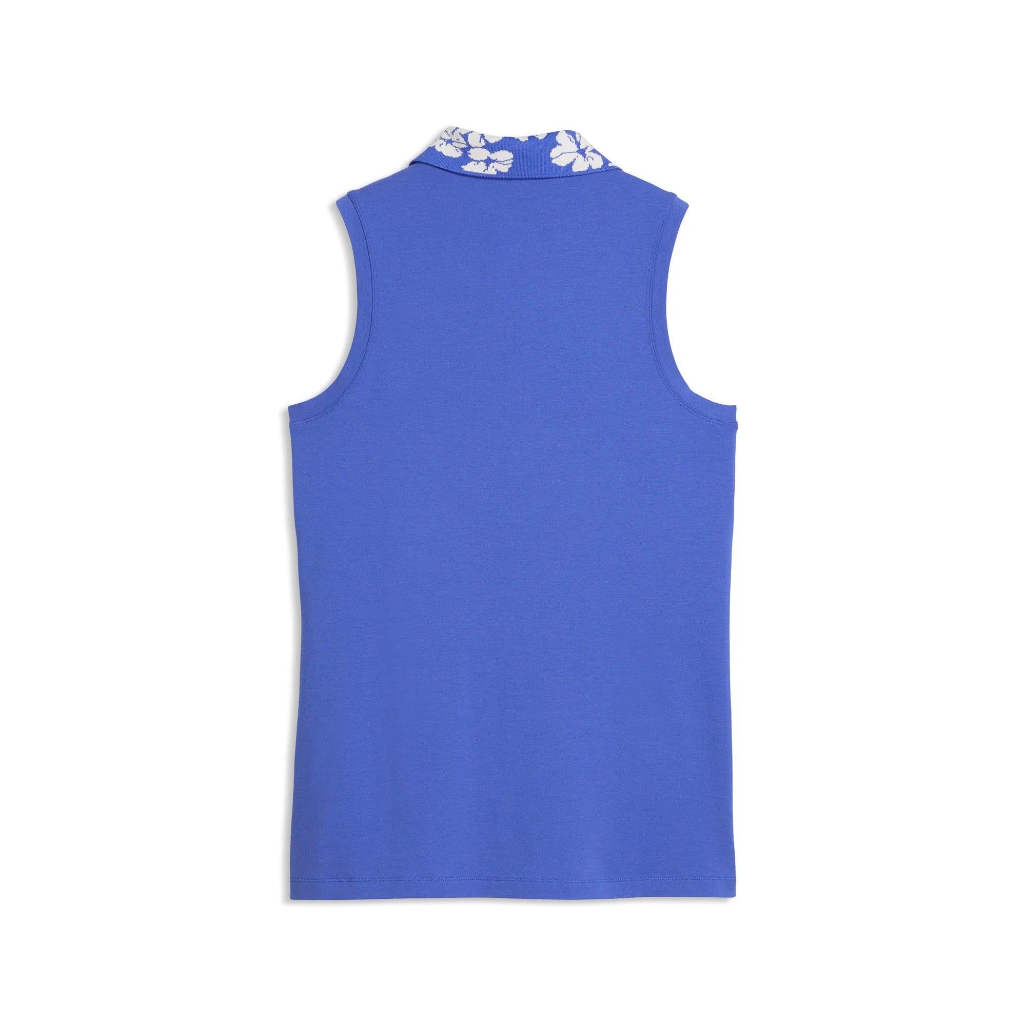 Puma Ladies Modalon Floral Rib Sleeveless Golf Polo - Blue