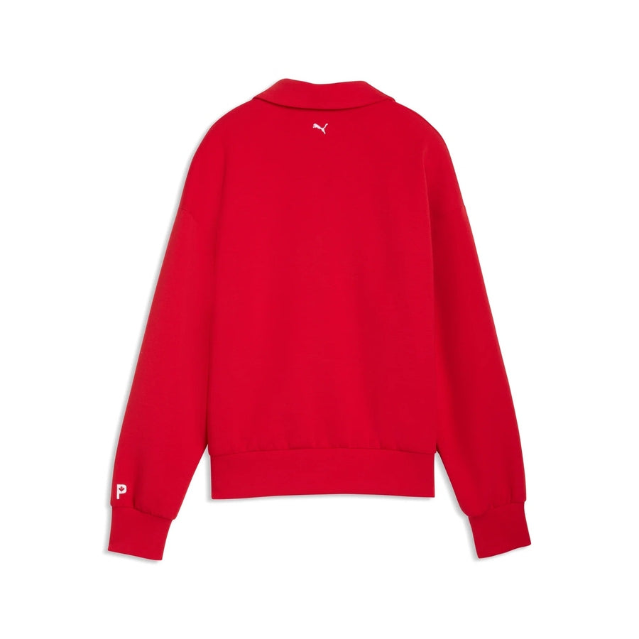 Puma Ladies Maple Leaf 1/4 Zip Pullover - Red | Free Shipping Nat