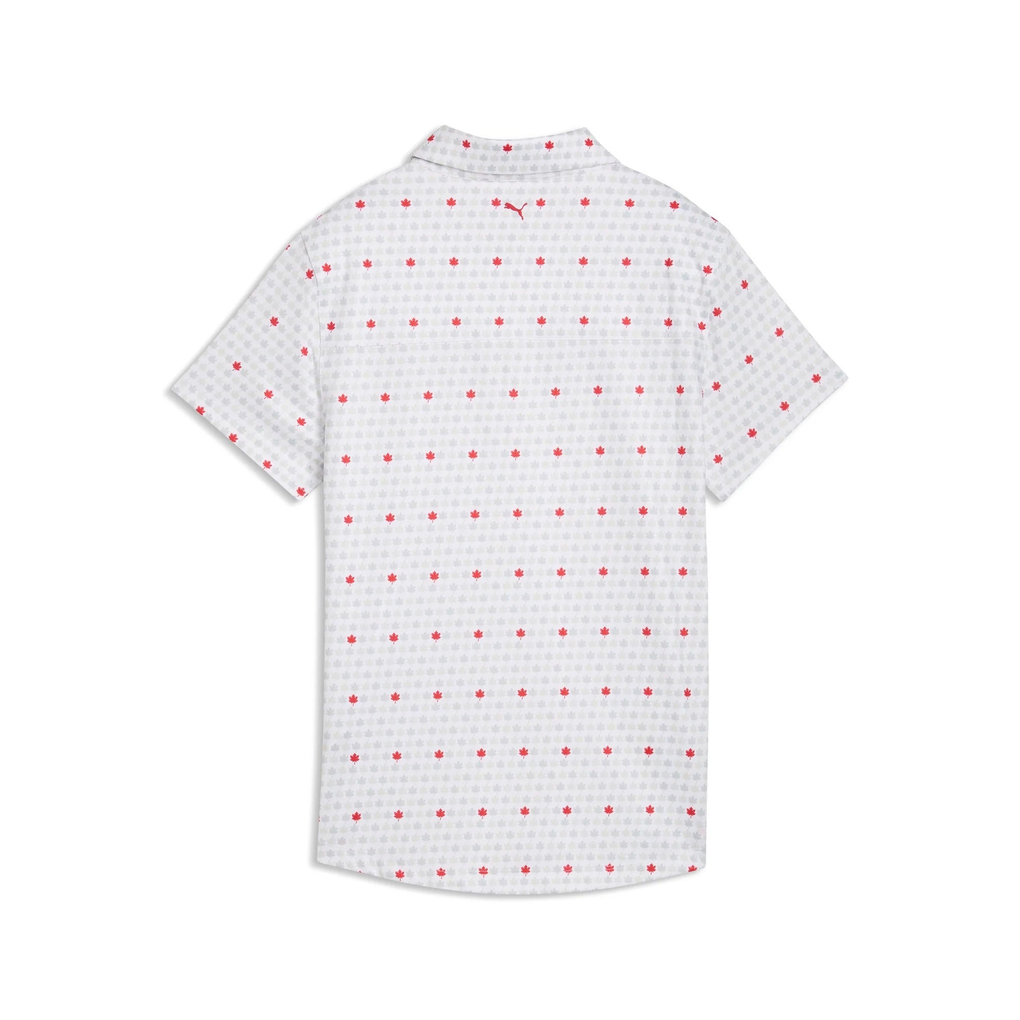 Puma Ladies Maple Leaf Printed Golf Polo - Gray