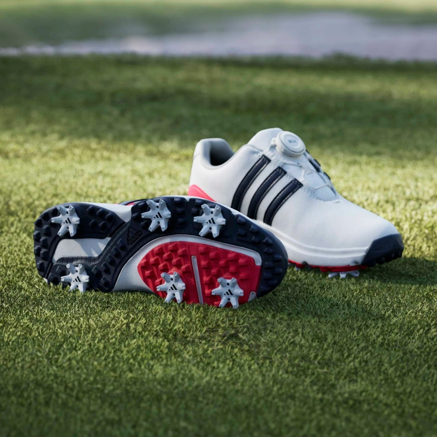 Adidas Junior Tour360 24 BOA chaussures de golf - blanc/rouge