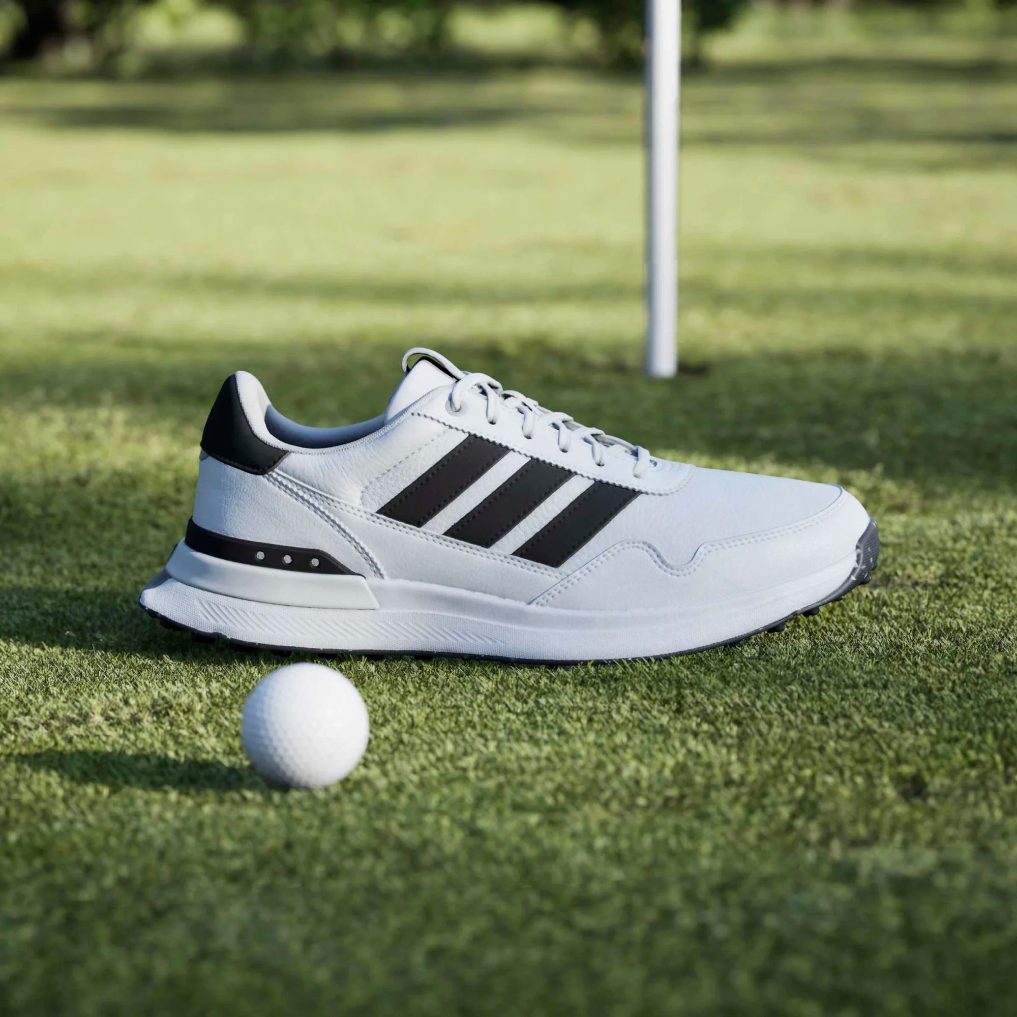 Adidas S2G 26 Leather Spikeless Golf Shoes - White/Black