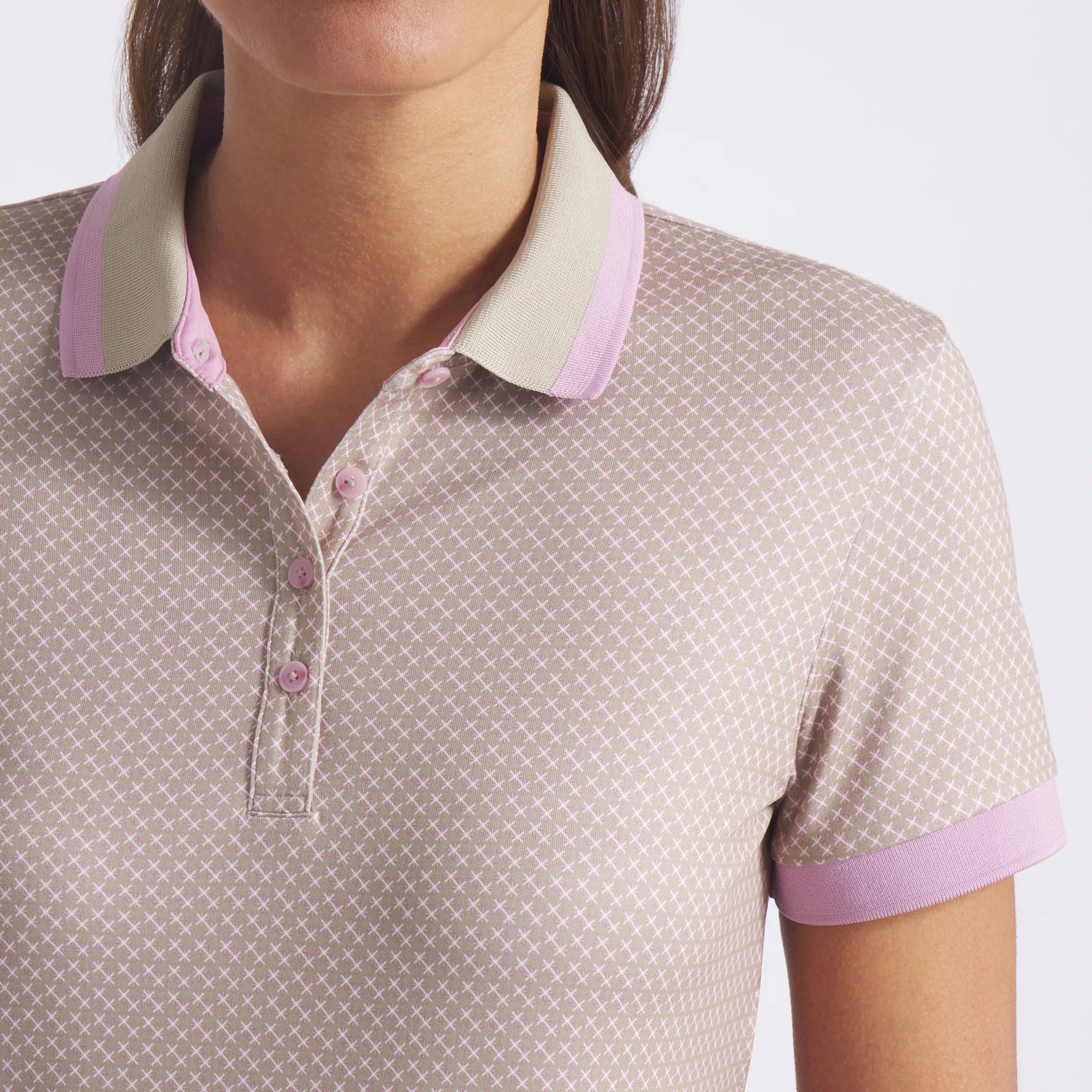 Puma Ladies CLOUDSPUN Micro Spark Golf Polo - Beige