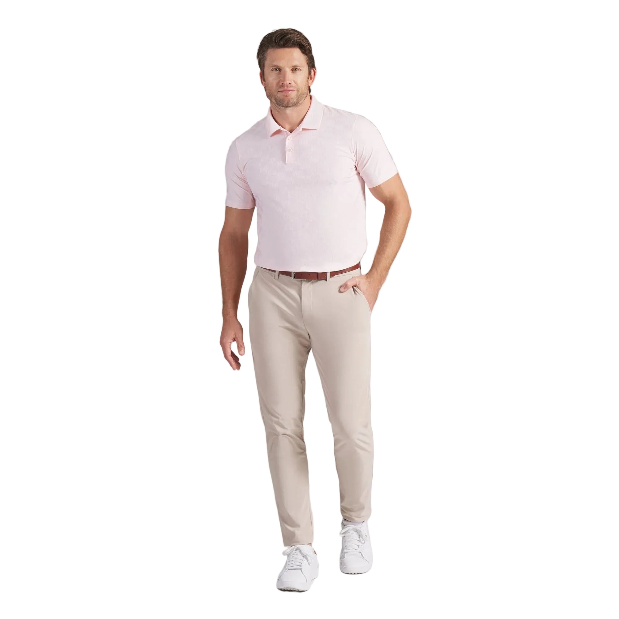 Puma MATTR Check Jacquard BN Golf Polo - Rose