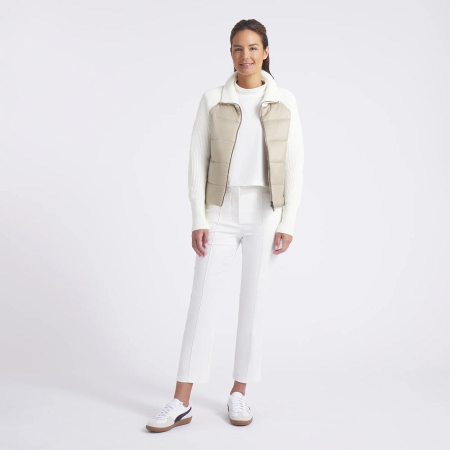 Puma Ladies Hybrid Sweater Golf Jacket - Beige