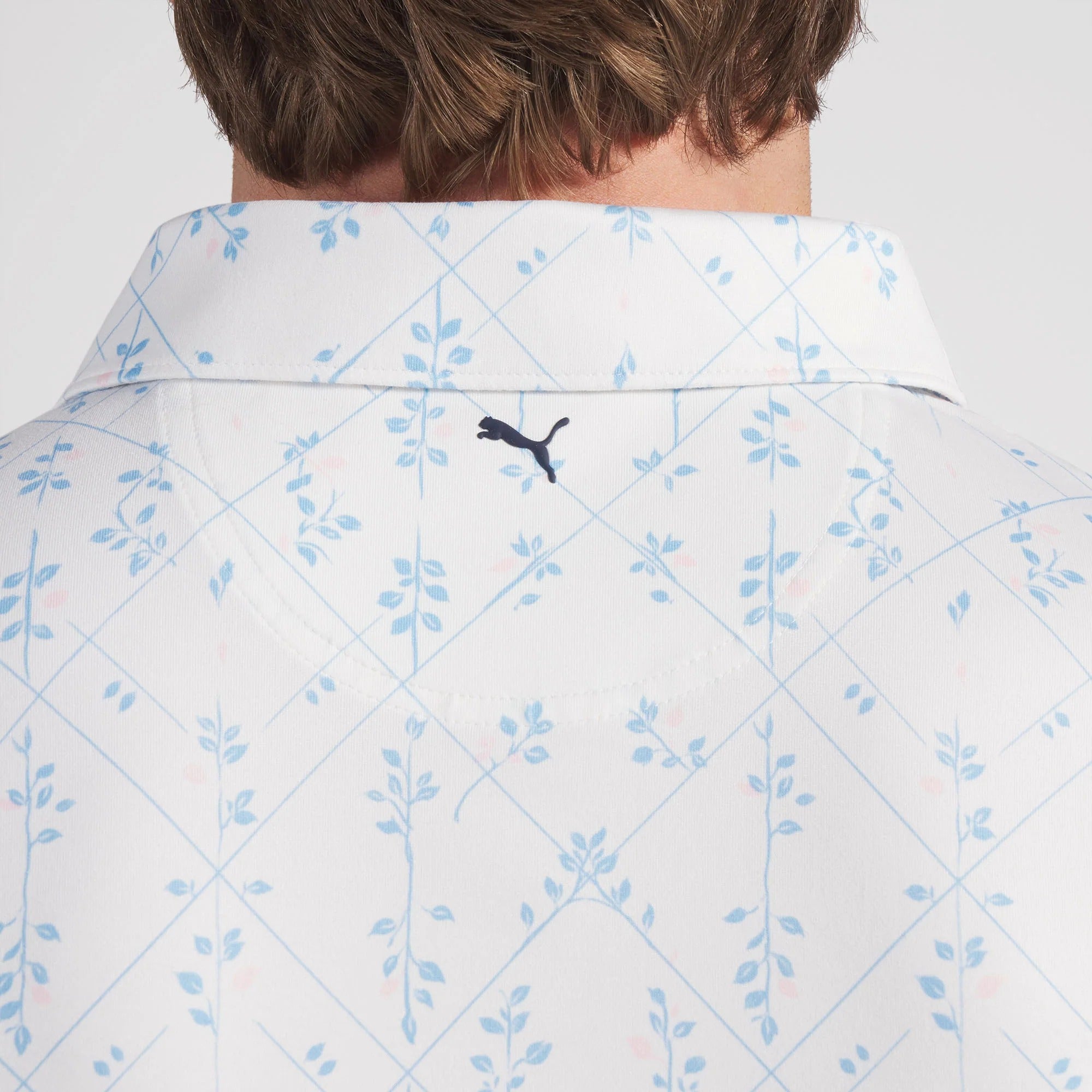 Puma CLOUDSPUN Argyle Bloom BN Golf Polo - White