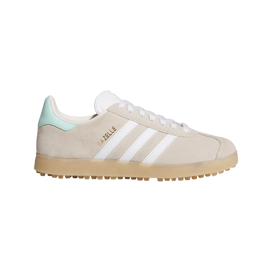 Adidas Ladies Gazelle Spikeless Golf Shoes - Beige/Mint