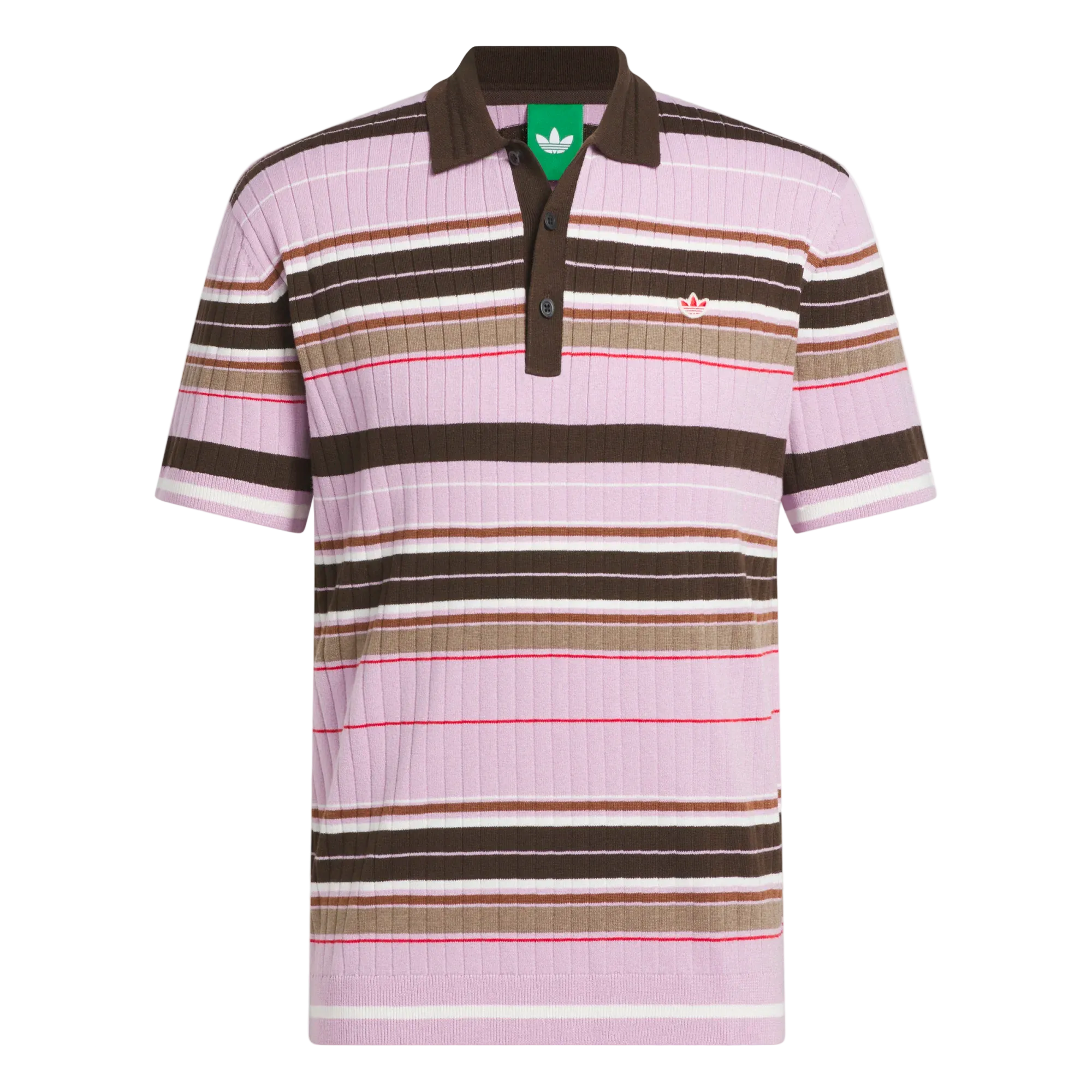 Adidas Originals Knit Polo - Pink/Brown