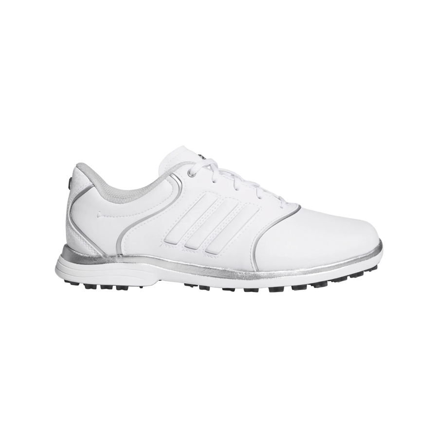 Adidas Ladies Alphaflex Zoysia Spikeless Golf Shoes - White/Silver