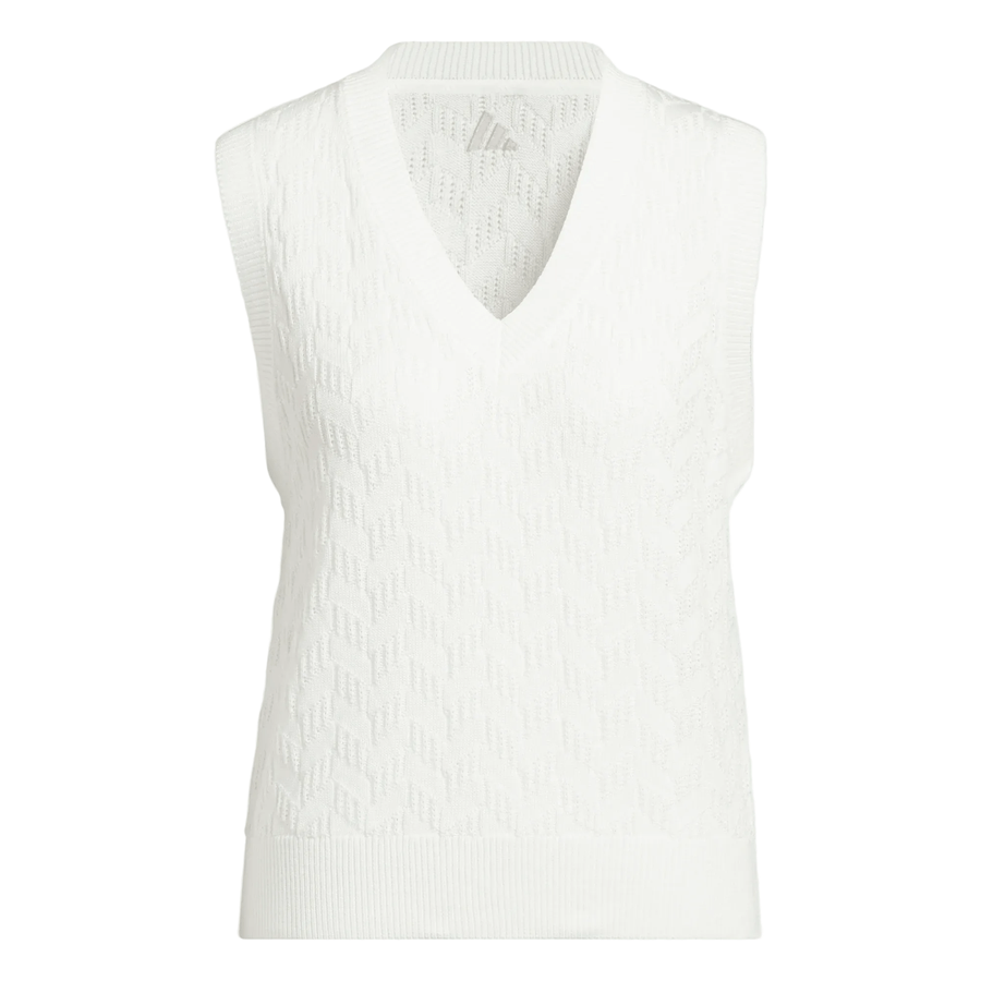 Adidas Ladies Ultimate365 Tour Knit Sleeveless Vest - White