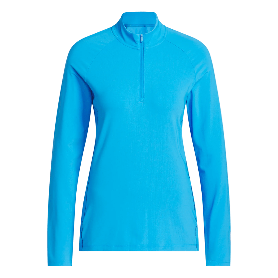 Adidas Ladies Ultimate365 Solid Quarter-Zip Mock Polo Shirt