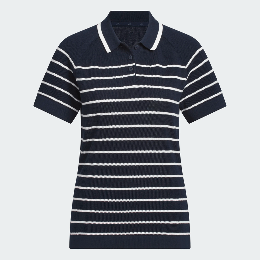Adidas Ladies Ultimate365+ Stripe Knit Polo Shirt