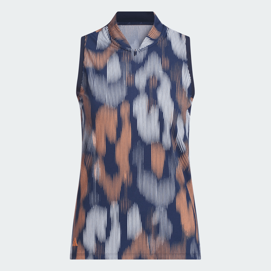 Adidas Ladies Ultimate365 Tour Printed Sleeveless Polo Shirt