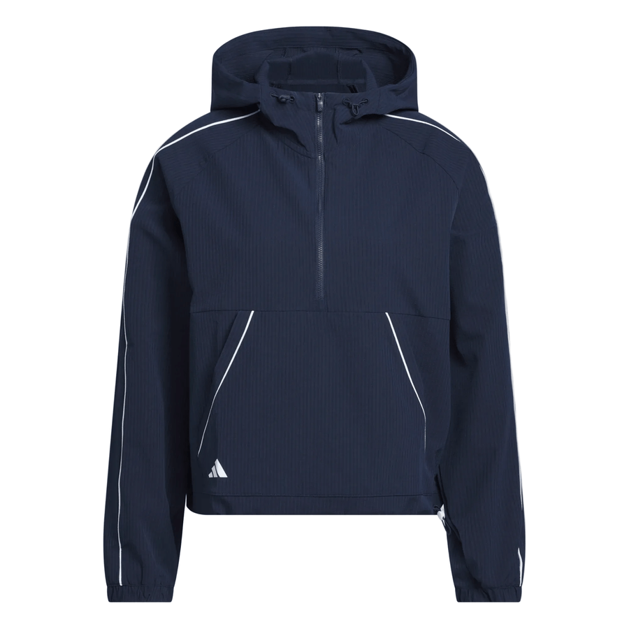 Adidas Ladies Ultimate365 Seersucker Quarter-Zip Jacket - Navy