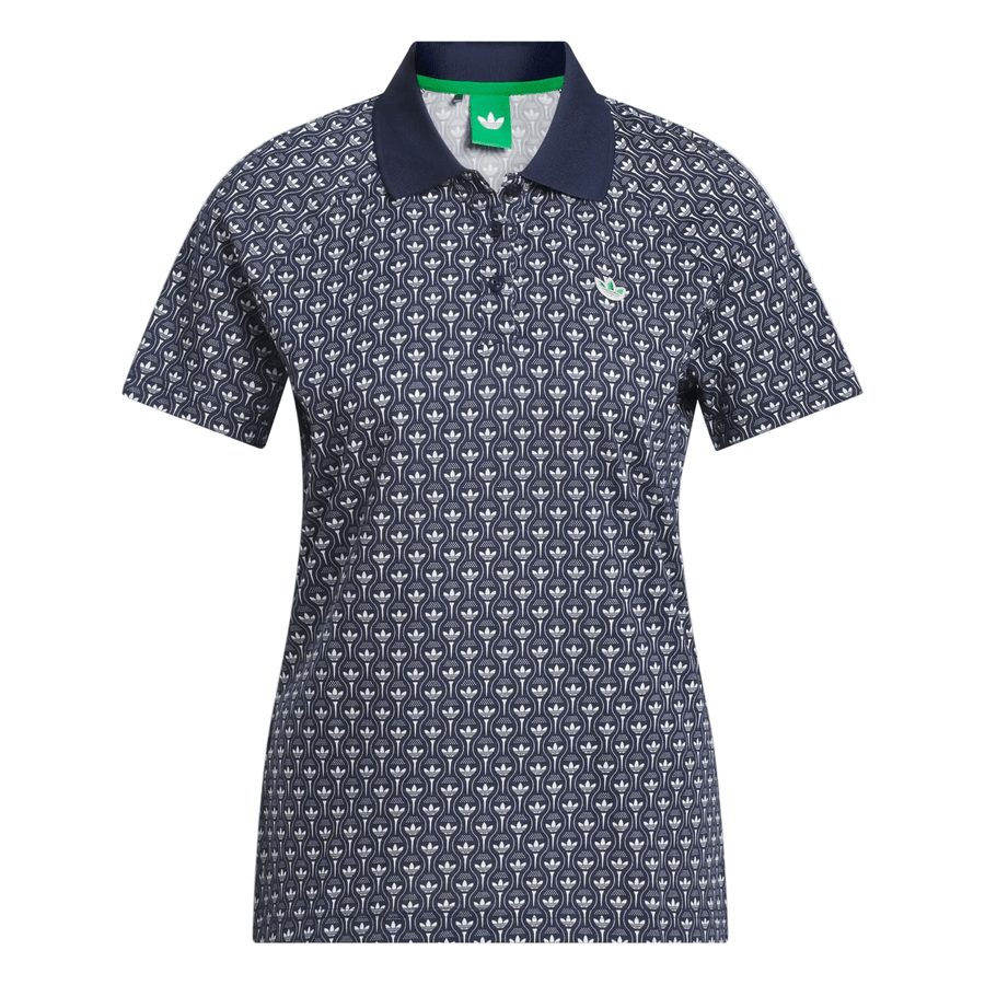 Adidas Ladies Originals All Over Trefoil Polo Shirt