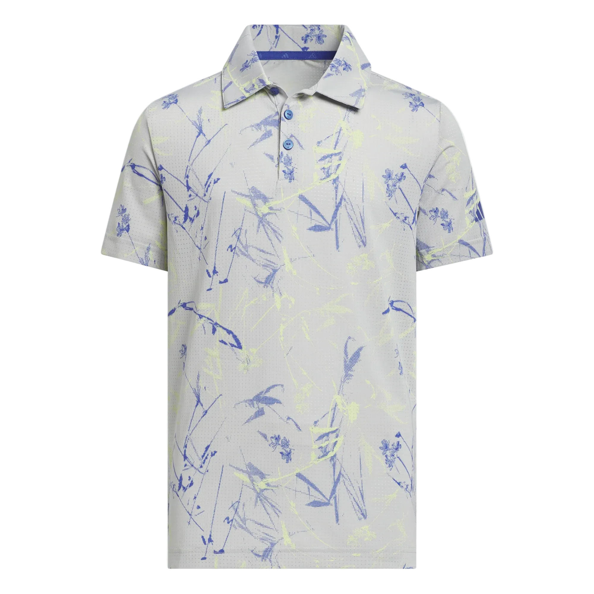 Adidas polo de golf Climacool à motif scripté pour garçon - bleu marine/vert