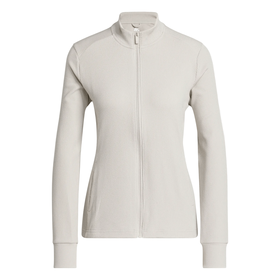 Adidas Ladies Textured Golf Jacket - Beige