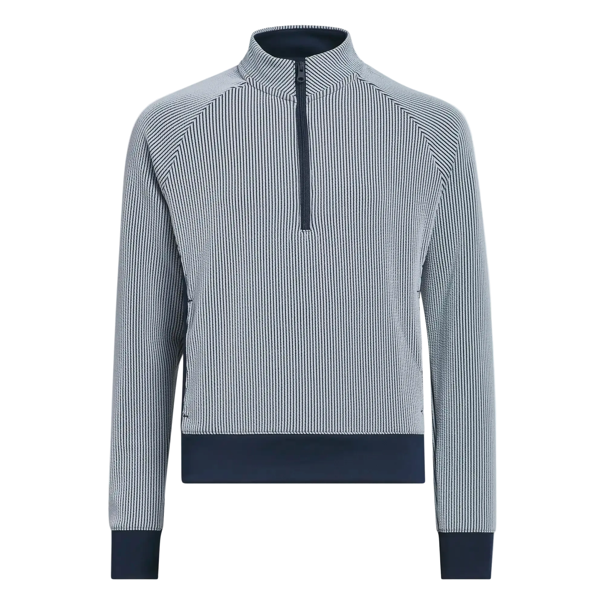 Adidas Girls Textured Quarter Zip Top - Navy