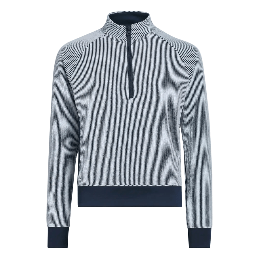 Adidas Girls Textured Quarter Zip Top - Navy