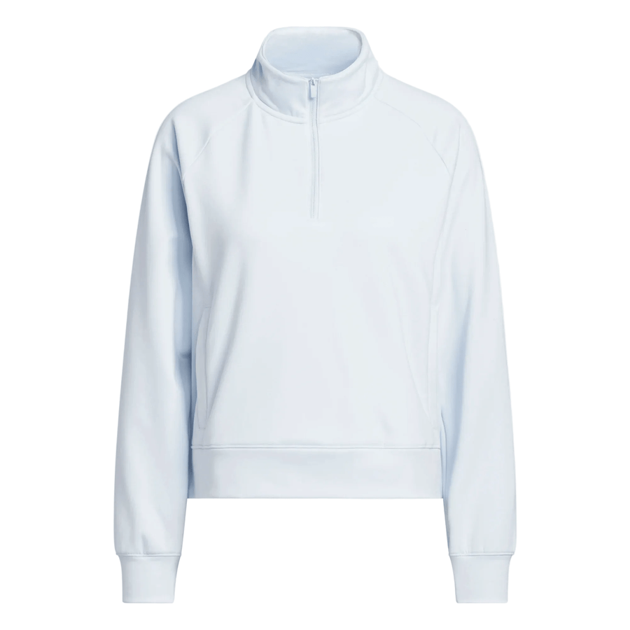 Adidas Ladies Ultimate365+ Climawarm Loose Quarter-zip Hoodie - Blue