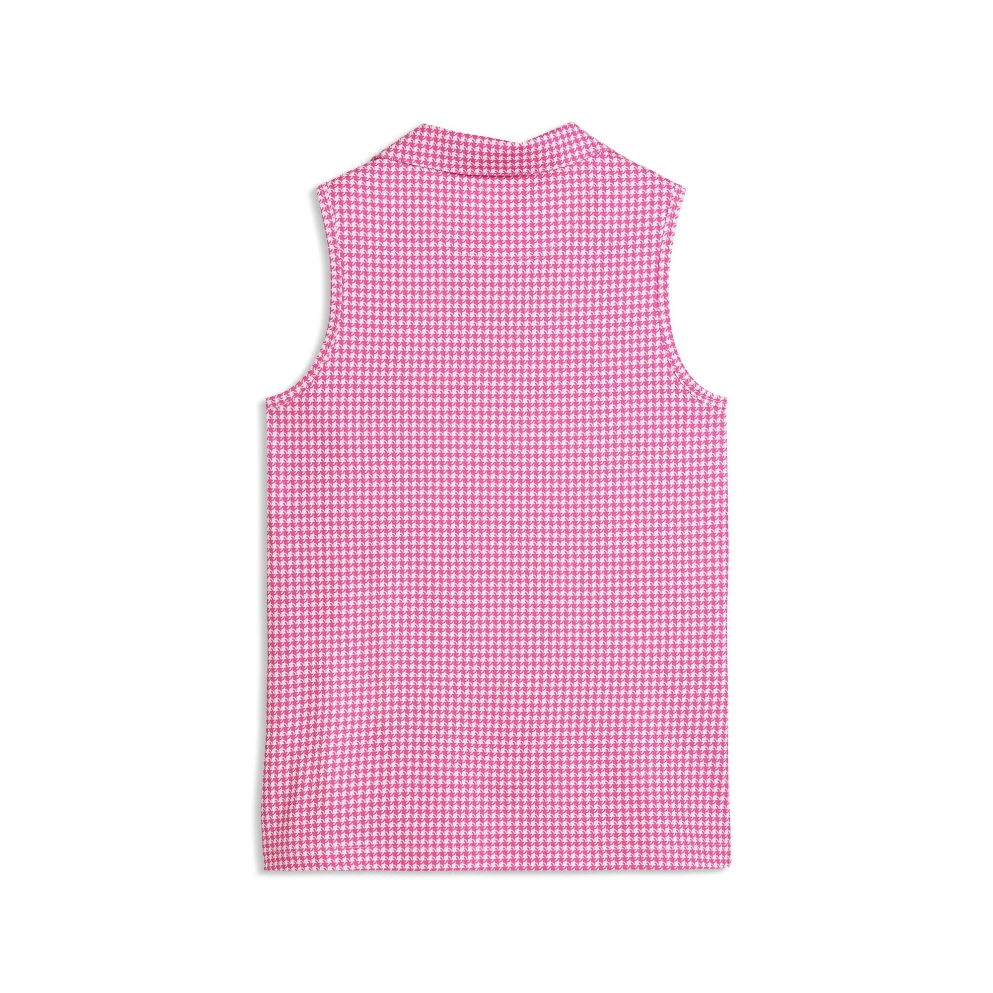 Puma Ladies CLOUDSPUN Mono Check Sleeveless Golf Polo - Pink