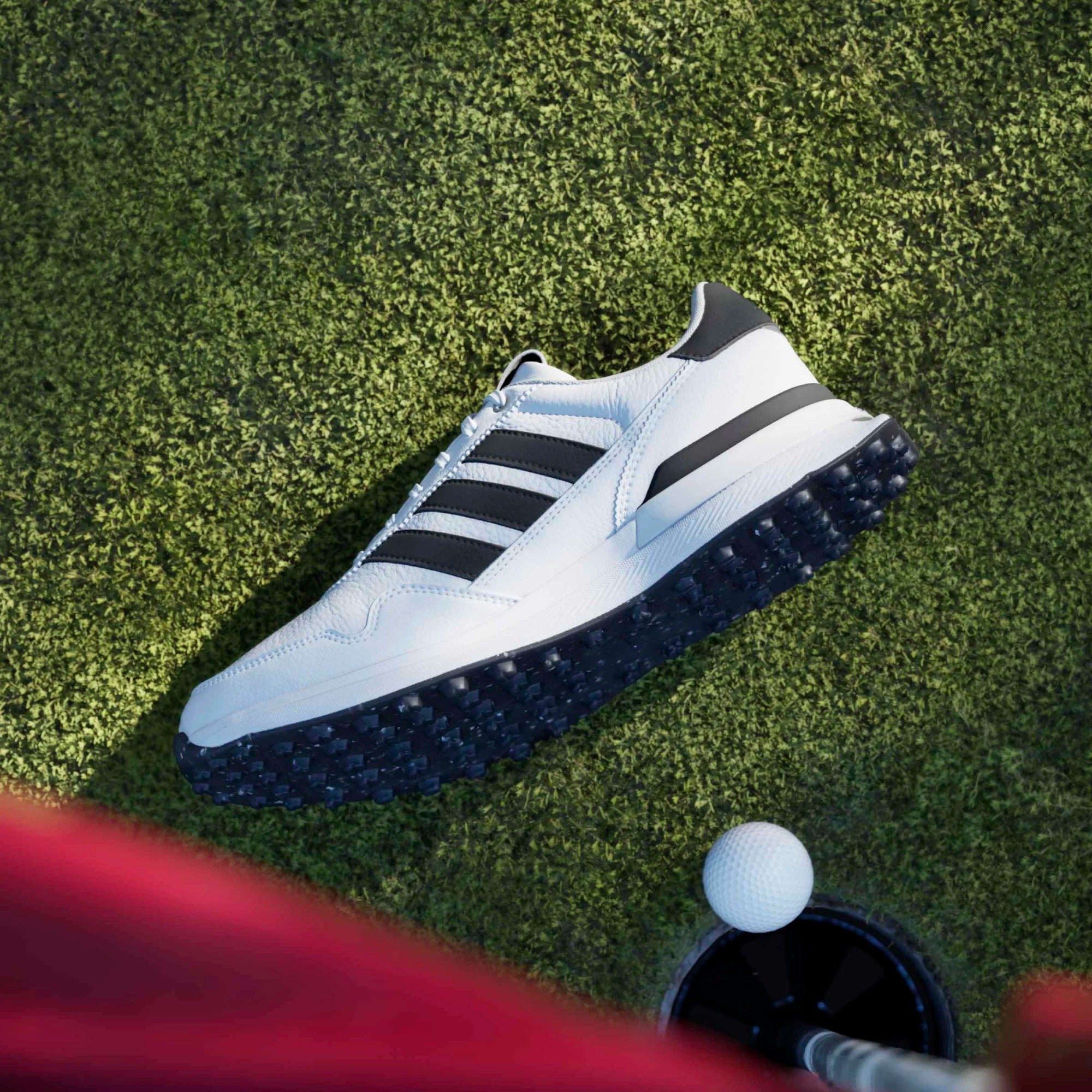 Adidas S2G 26 Leather Spikeless Golf Shoes - White/Black