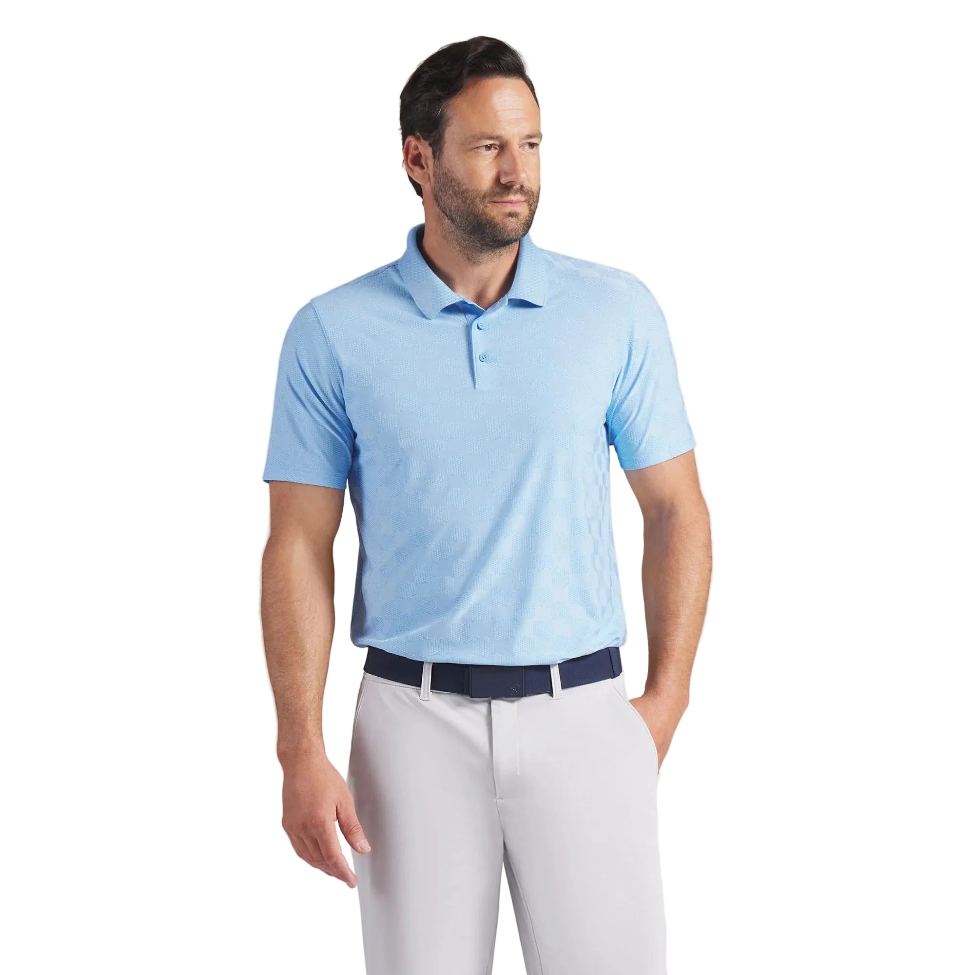 Puma MATTR Check Jacquard BN Golf Polo - Blue