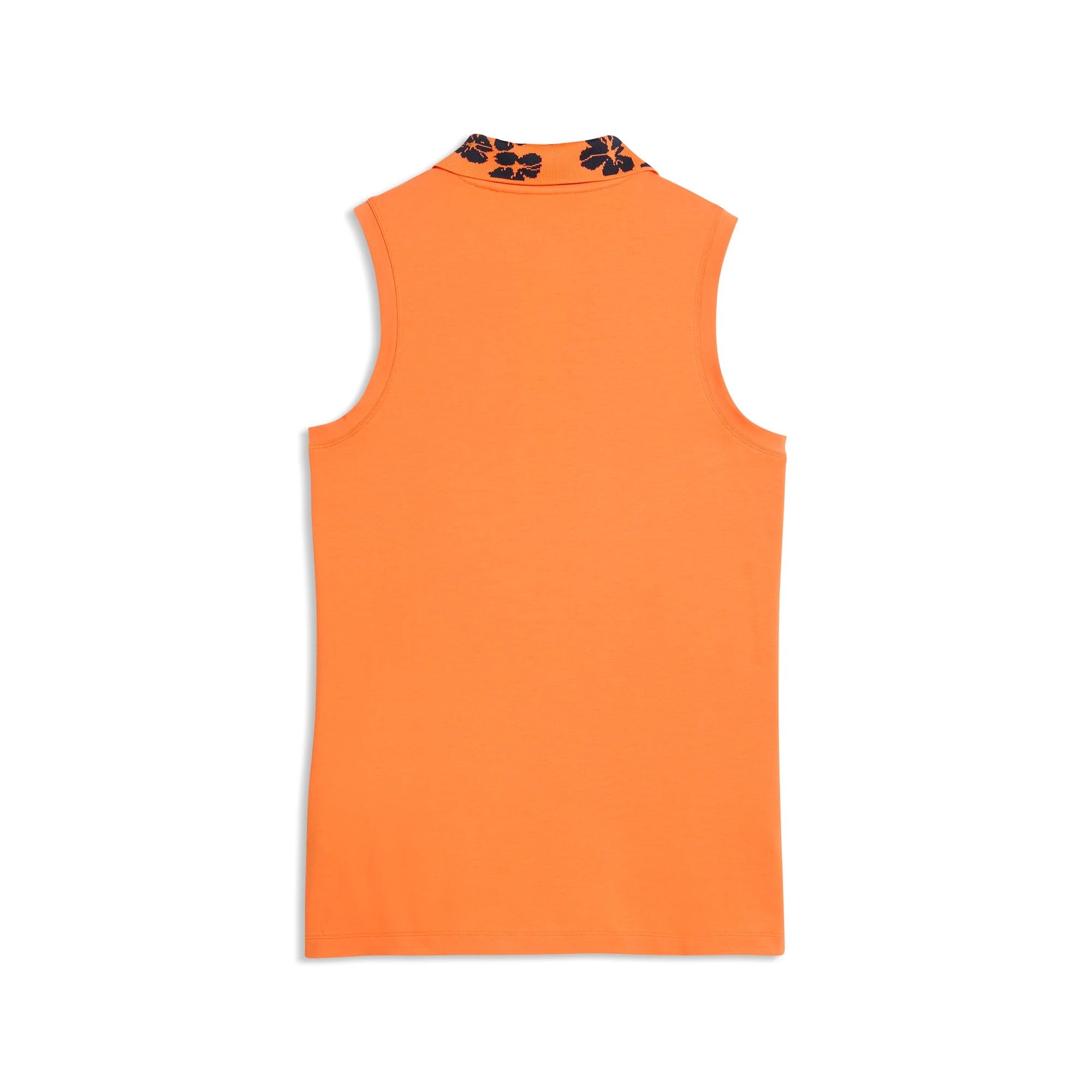 Puma Ladies Modalon Floral Rib Sleeveless Golf Polo - Orange