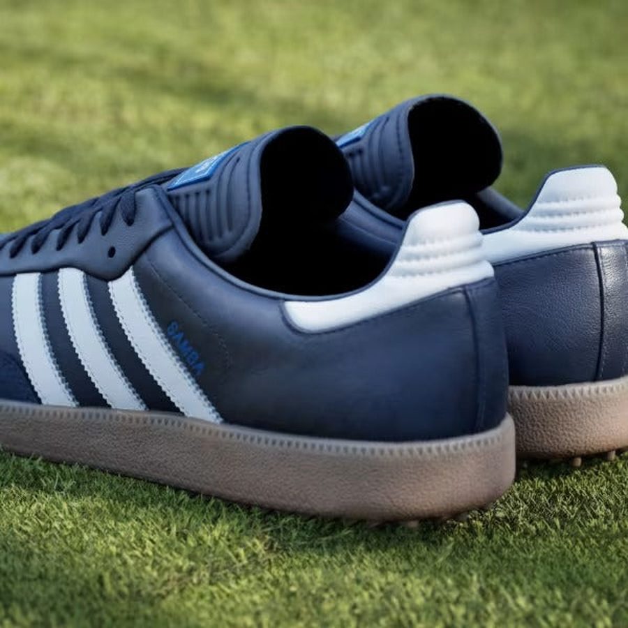 adidas Samba golf ホワイト/グレー/ネイビー Adidas Samba Spikeless Golf Shoes - Blue/White | Free Shipping Na