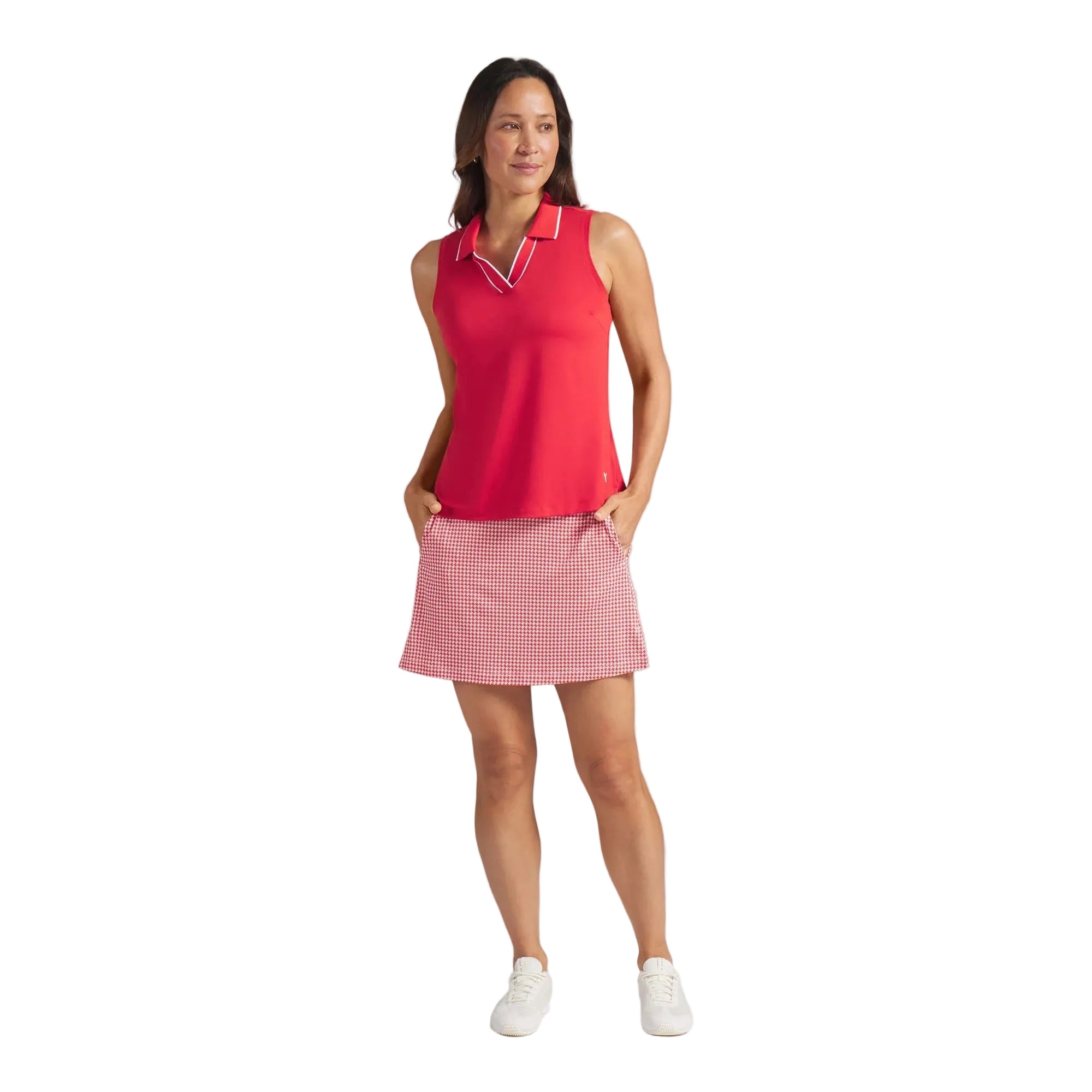 Puma Ladies CLOUDSPUN Essential Sleeveless Golf Polo - Red