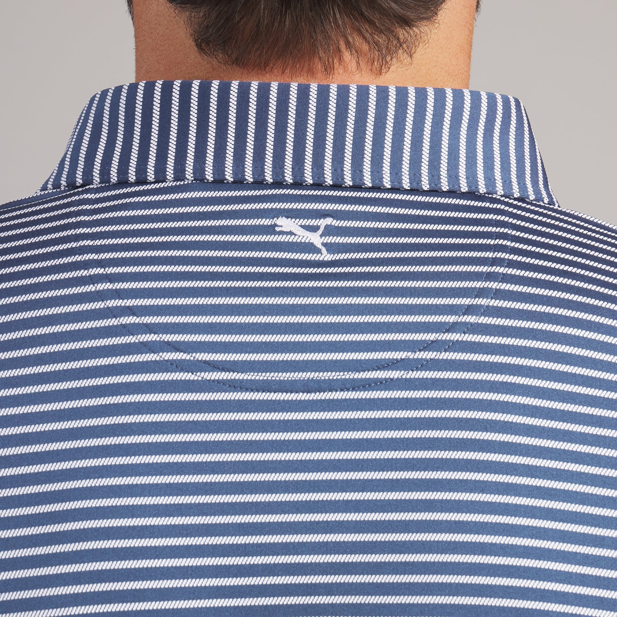 Puma BRRR Stripe Golf Polo - Indigo