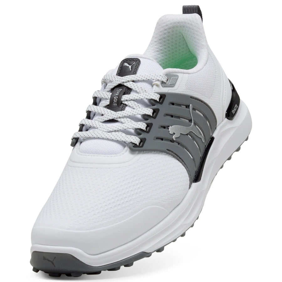 Puma Ignite Elevate 2 Wide Spikeless Golf Shoes - White/Slate Sky