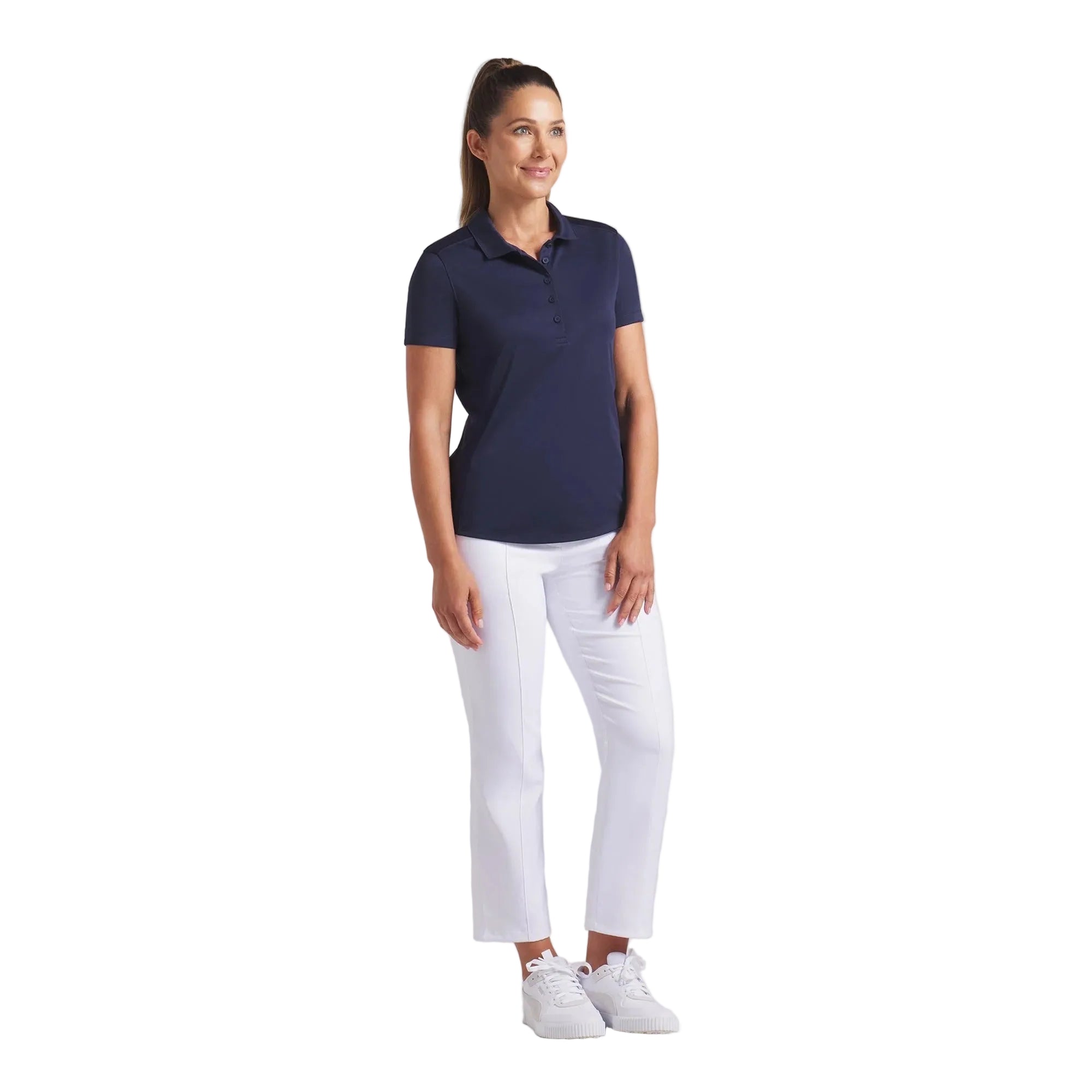 Puma Ladies Pure 2.0 Short Sleeve Polo - Navy