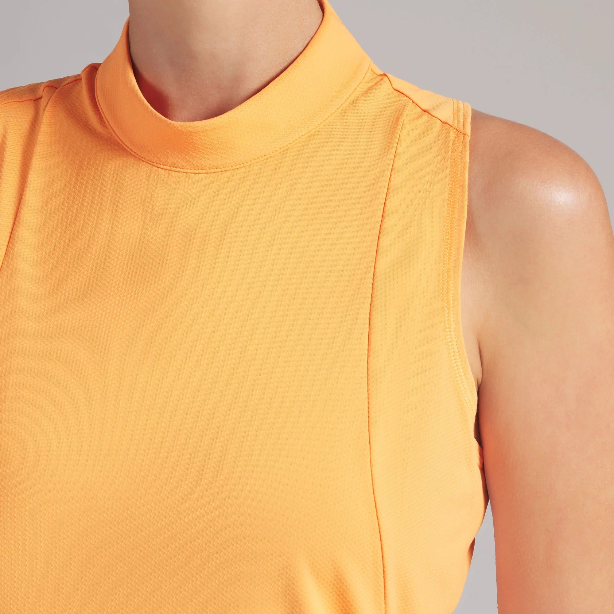 Puma Ladies Nylon Sport Sleeveless Mockneck Golf Polo - Orange
