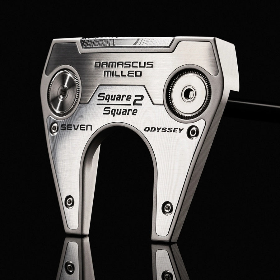 Odyssey Putter Square 2 Square Seven à shaft central, en acier damassé fraisé