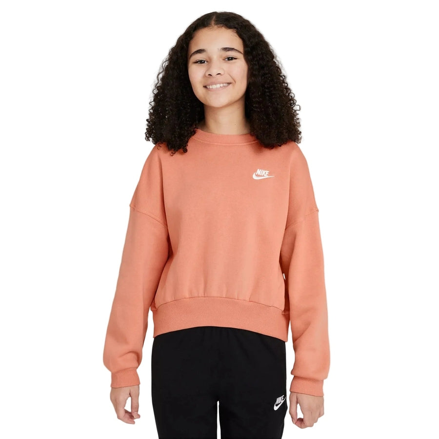 Nike Junior Girls' Club Fleece Boxy Crew Neck Sweater