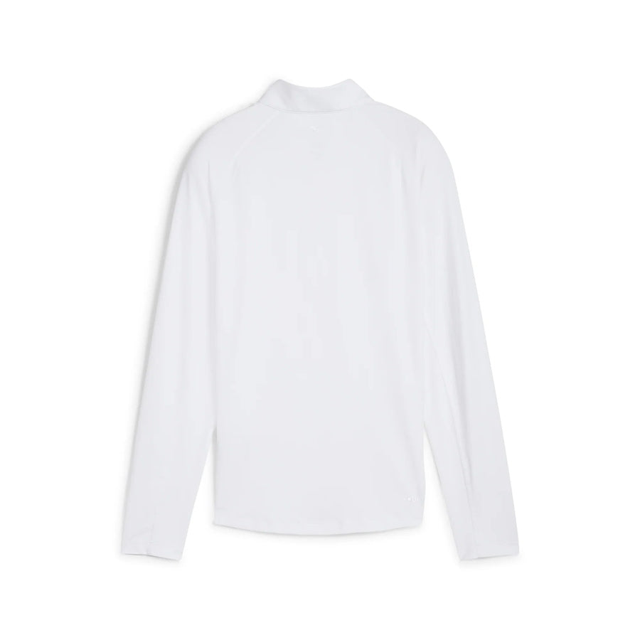 Puma Ladies YOU-V Solid 1/4 Zip Golf Pullover - White