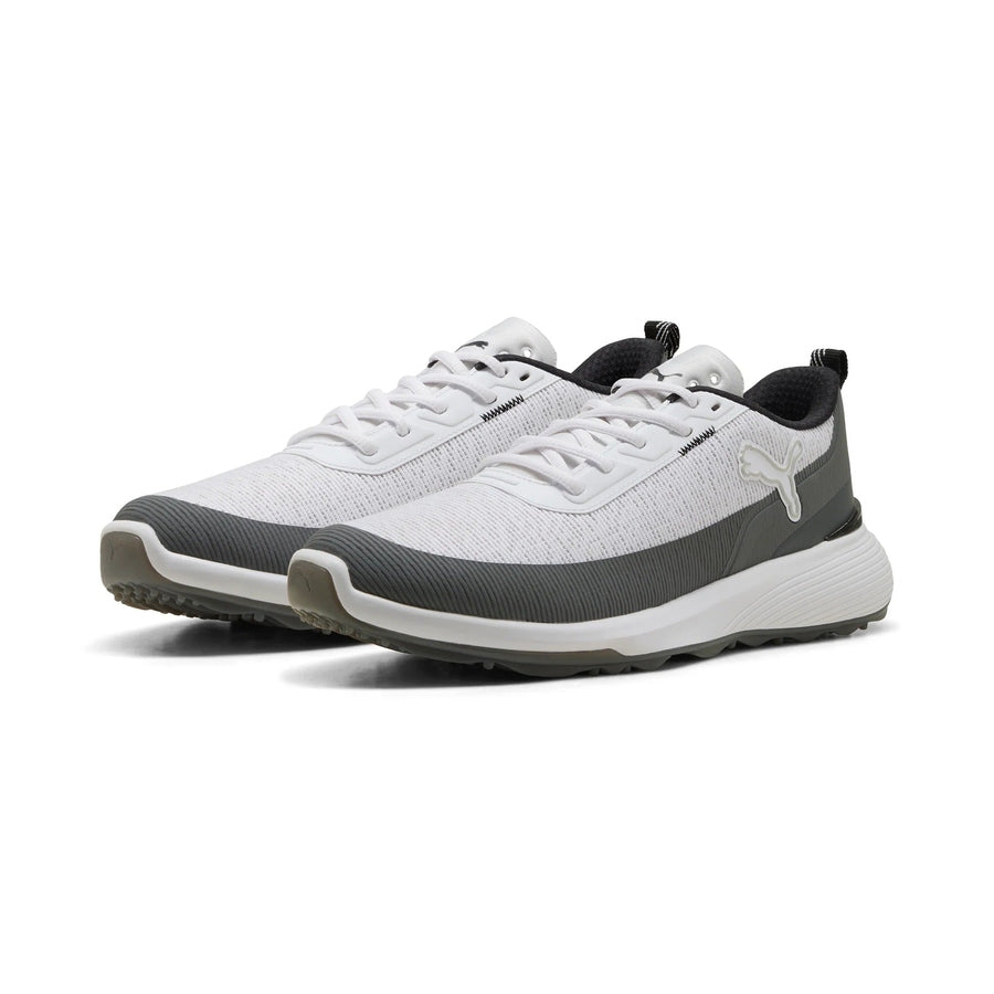 Puma Gruve Sport Spikeless Golf Shoes - White/Ash Gray