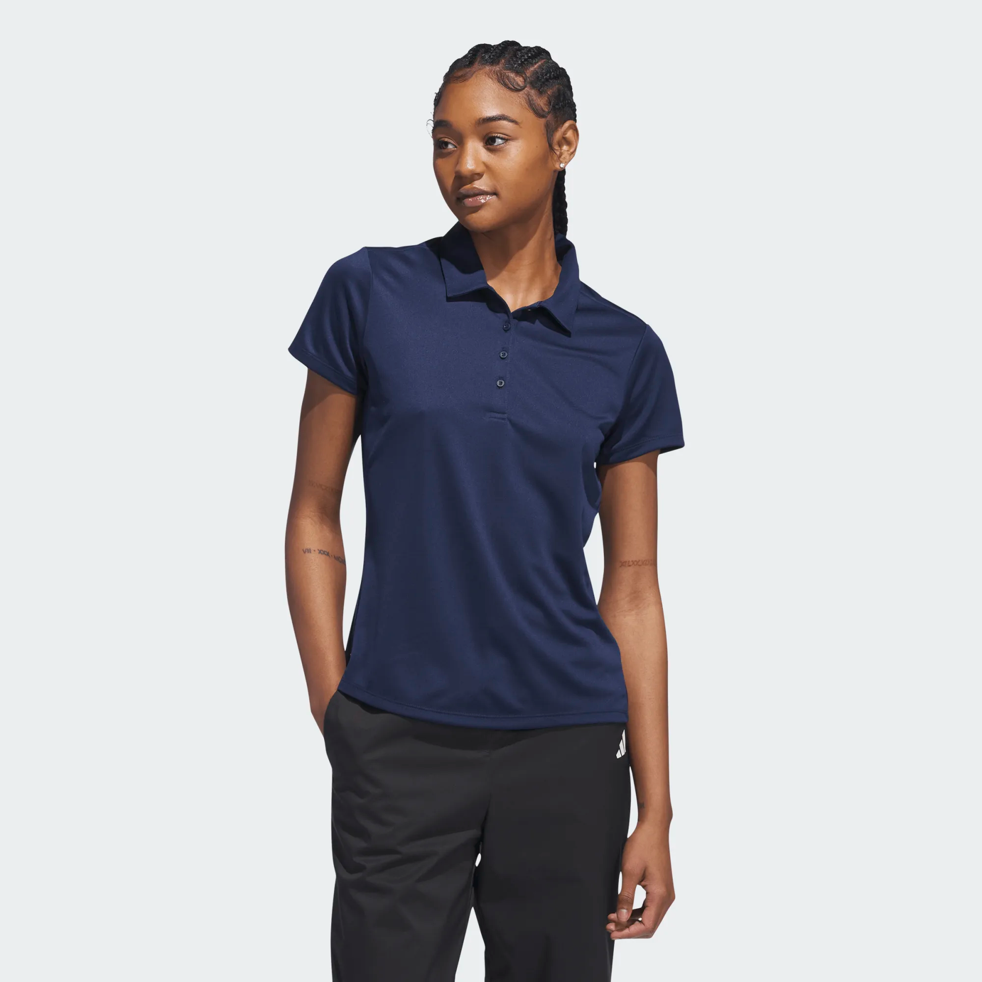 Adidas Ladies Solid Performance Short Sleeve Golf Polo