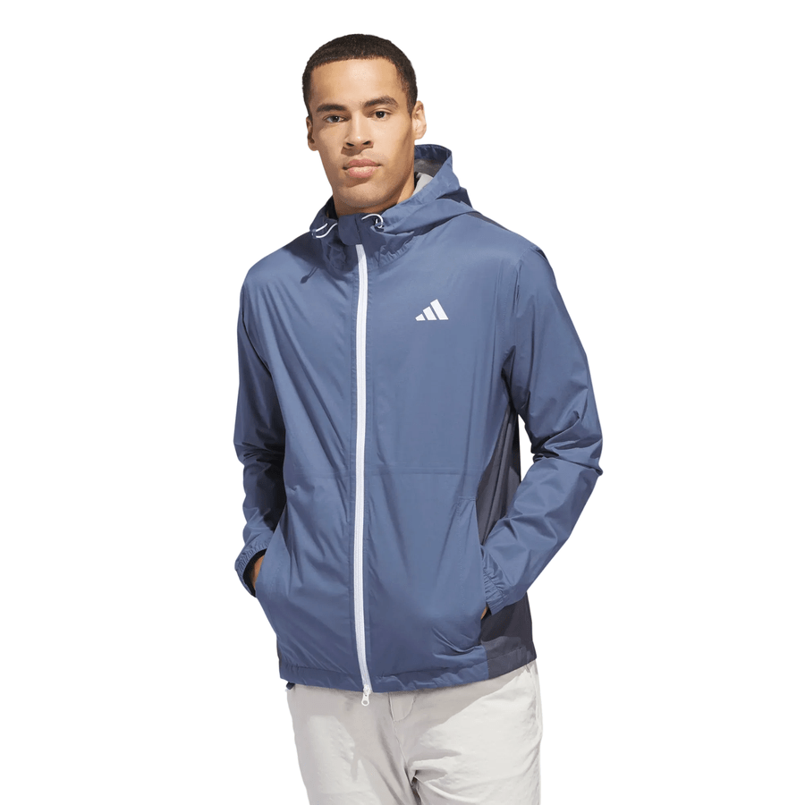 Adidas RAIN.RDY Hooded Waterproof Golf Jacket - Blue