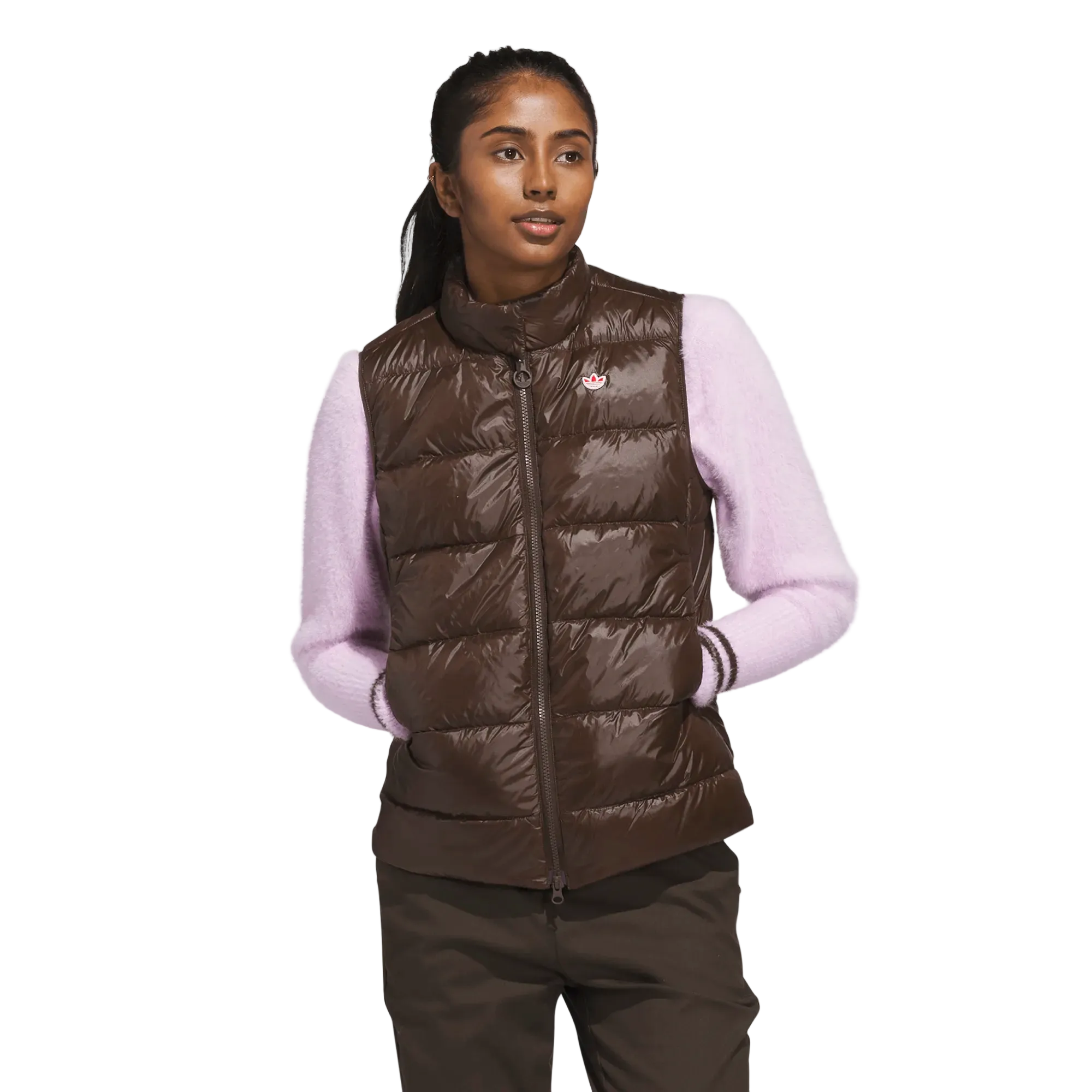 Adidas Ladies Originals Down Vest - Brown