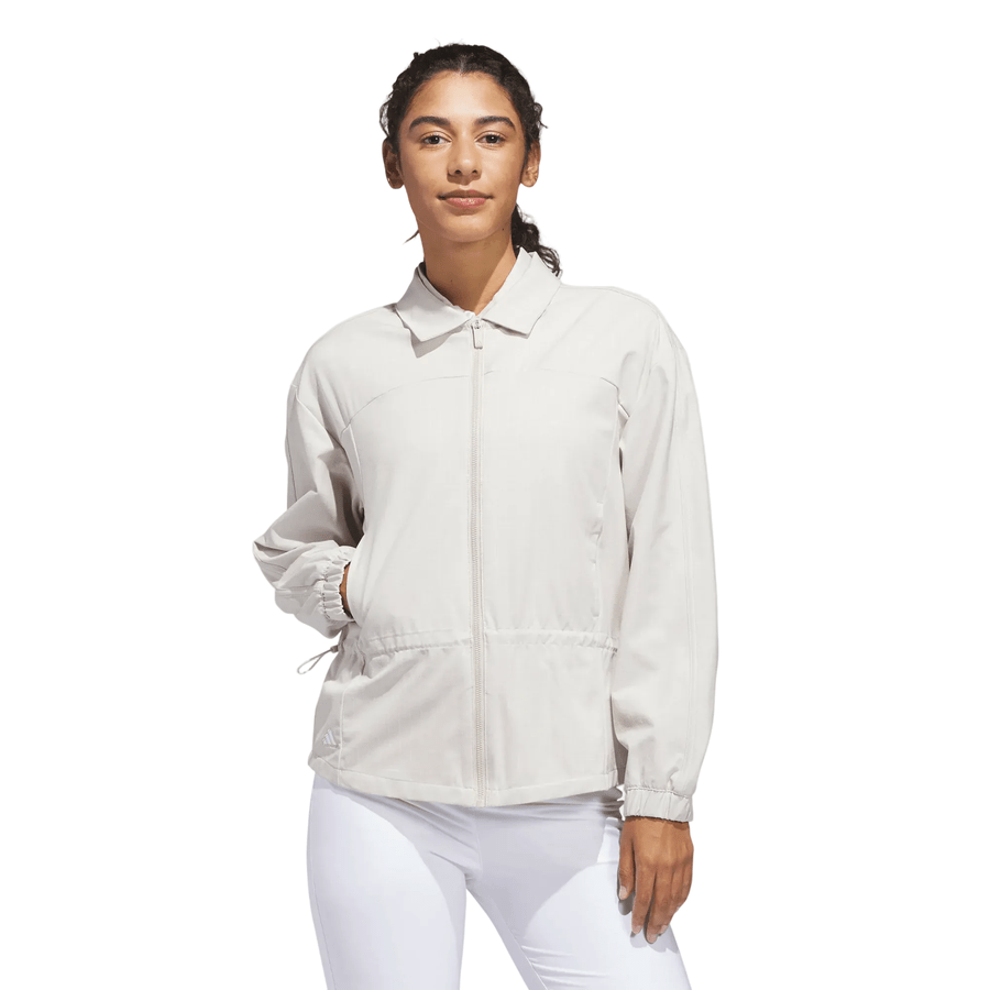 Adidas Ladies Ultimate365+ Peplum Grid Jacket - Beige