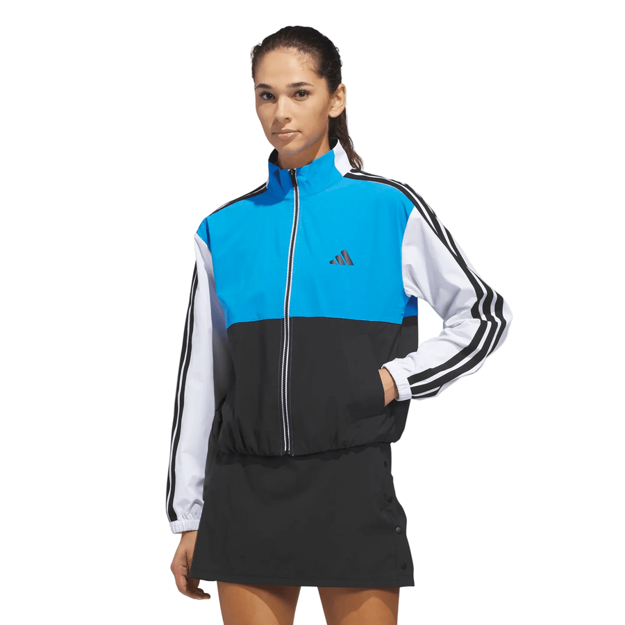 Adidas Ladies Beyond THE Course Color Block Twistweave Full ZIP Jacket - Blue