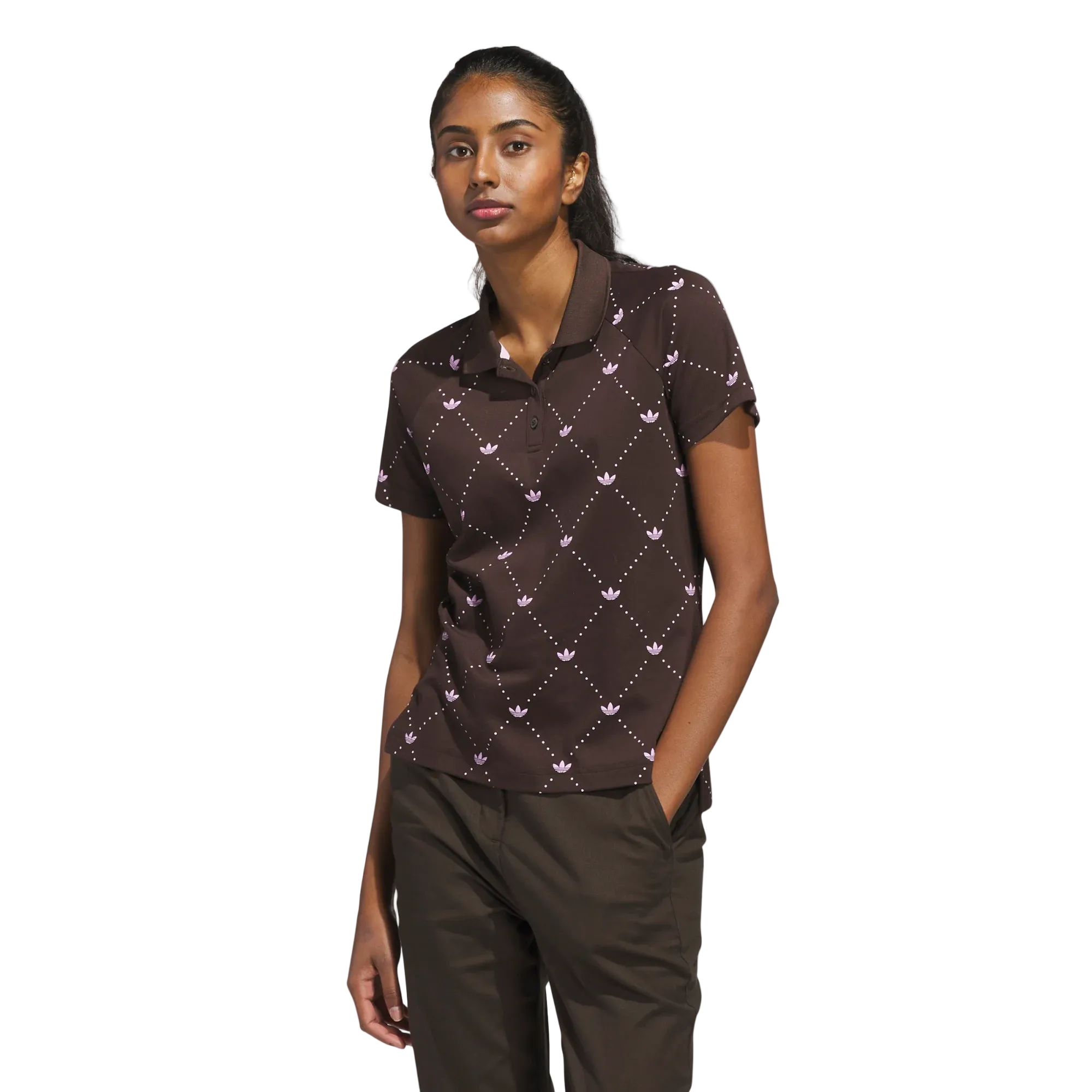 Adidas Ladies Originals Printed Trefoil Polo