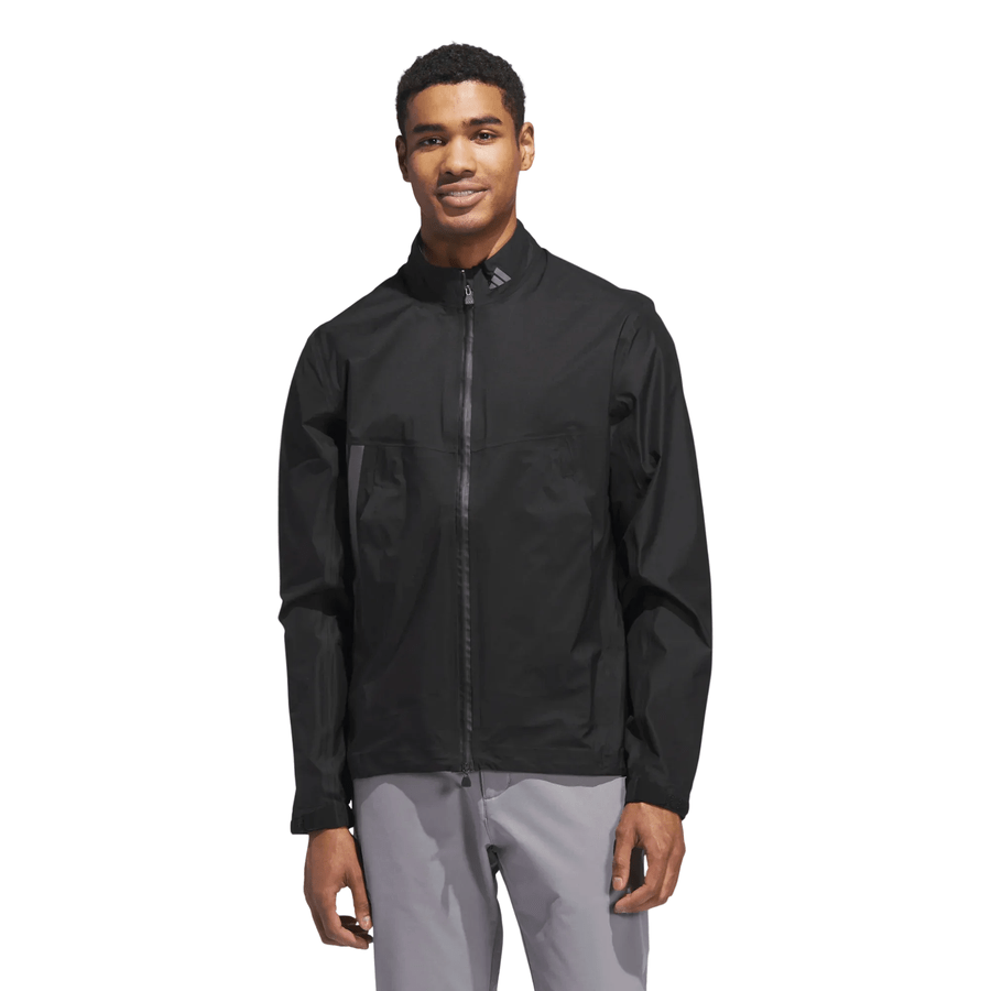 Adidas Climaproof+ Full-Zip Golf Rain Jacket - Black