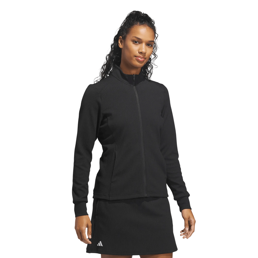 Adidas Ladies Textured Golf Jacket - Black