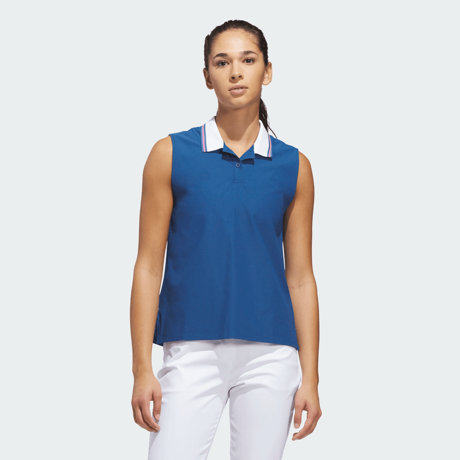 Adidas Ladies Beyond The Course Twistknit Sleeveless Polo Shirt