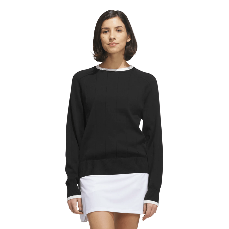 Adidas Ladies Ultimate365+ Knit Crew Sweater - Black