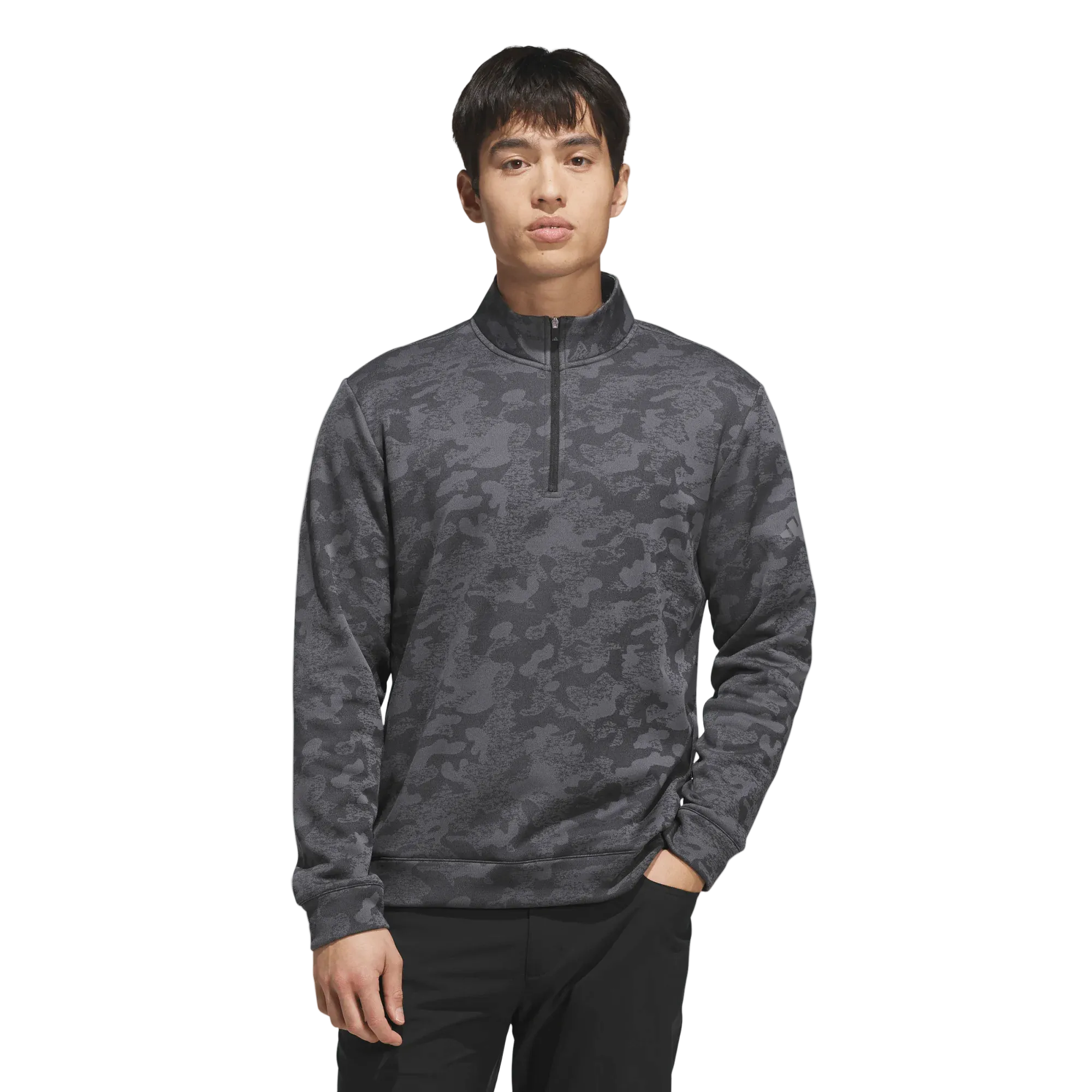 Adidas Ultimate365 Durable Water Repellant Quarter-Zip Sweatshirt - Black/Grey