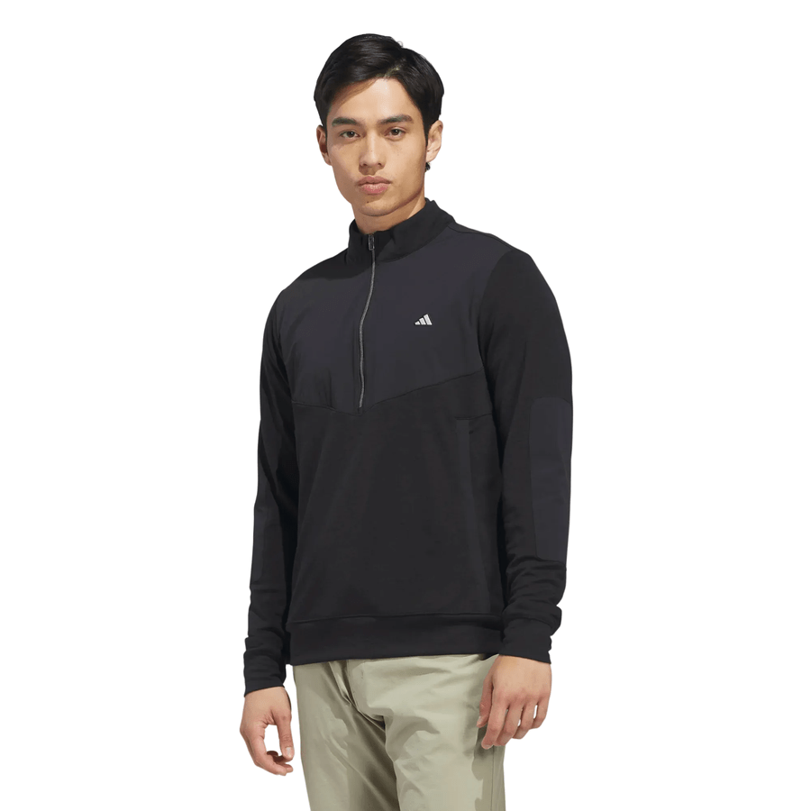 Adidas Ultimate365+ Course Control Hybrid Quarter-Zip Sweatshirt - Black