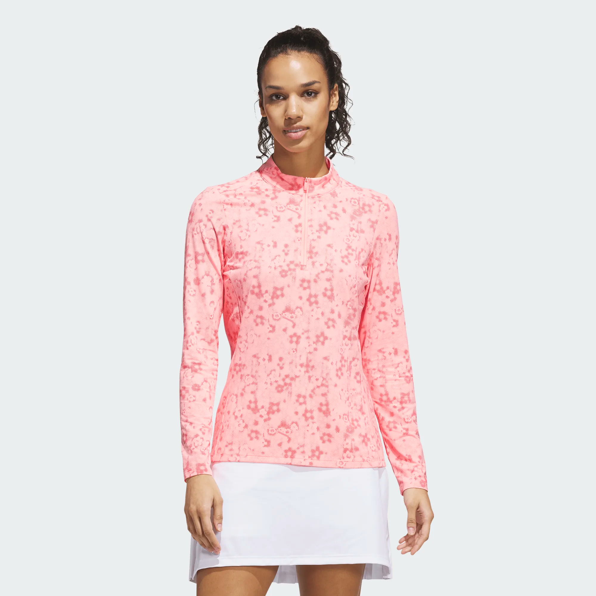 Haut Adidas femme Ultimate365 Cool Feeling imprimé à col montant zippé 1/4